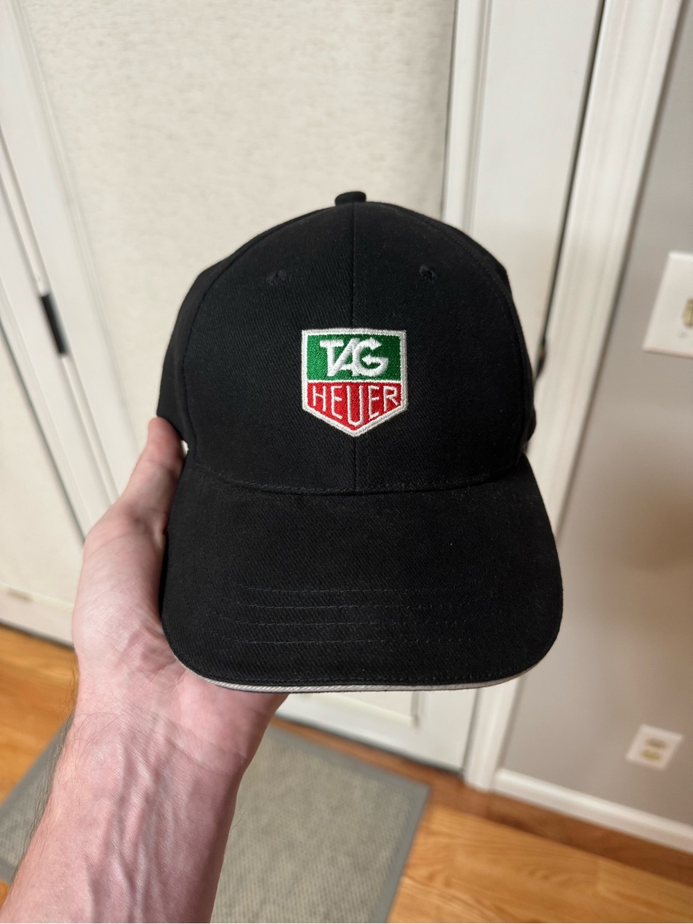 TAG Heuer Hat Black Adjustable Baseball Cap Logo Men's One Size